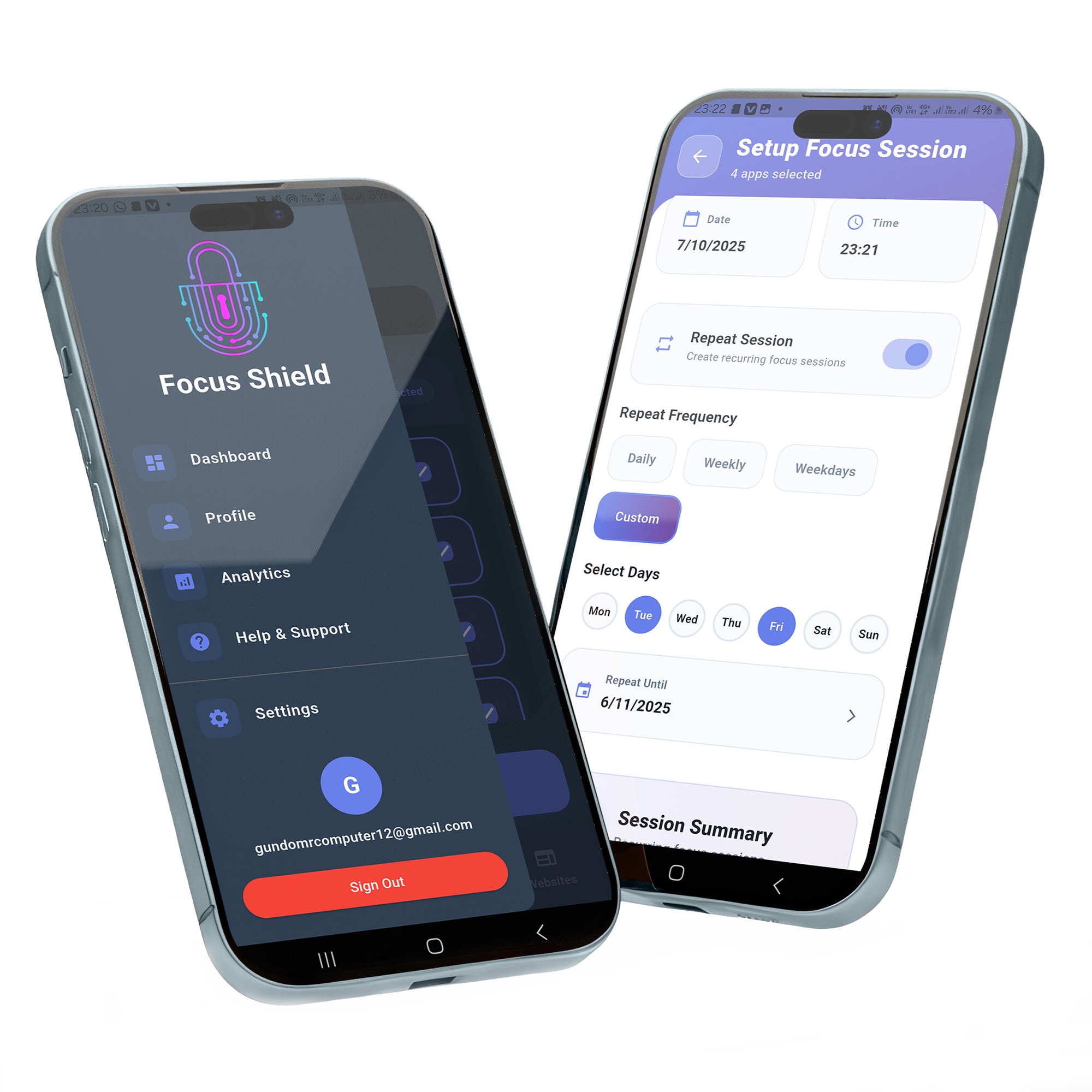 FocusShield App Interface